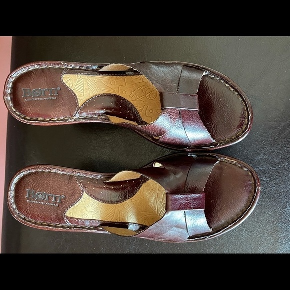 Born leather chunky strap slip on sandals size 7 - Picture 6 of 14